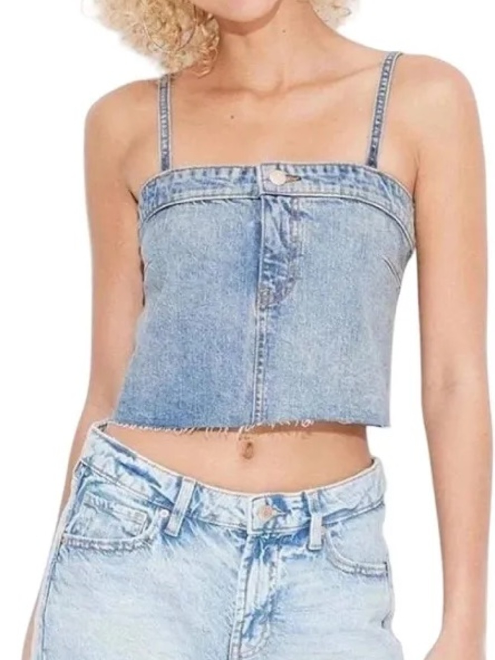 Wild fable Denim Crop Cami Top - Light Blue